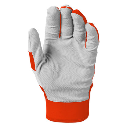 A photo of the Evoshield SRZ-1™ Adult Batting Gloves in colour orange and white.