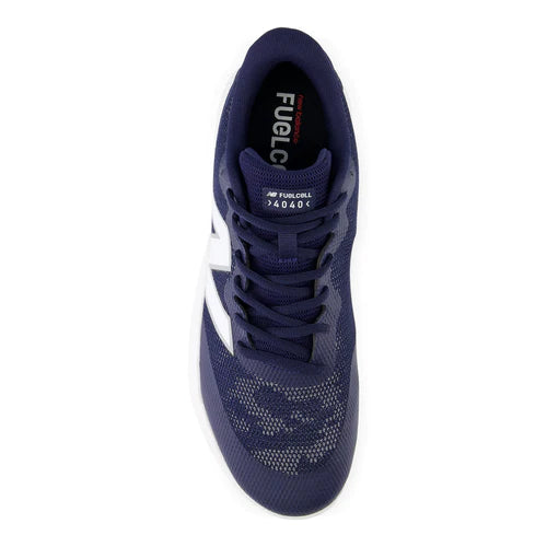 A photo of the New Balance FuelCell 4040v7 Turf Trainer Baseball Shoes in colour navy blue top down view.