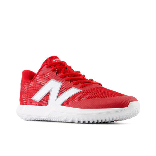A photo of the New Balance FuelCell 4040v7 Turf Trainer Baseball Shoes in colour red alternative side view.