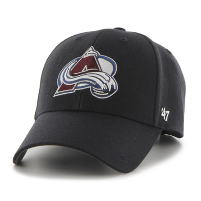 A photo of the 47 brand hat for the Colorado Avalanche in colour black.