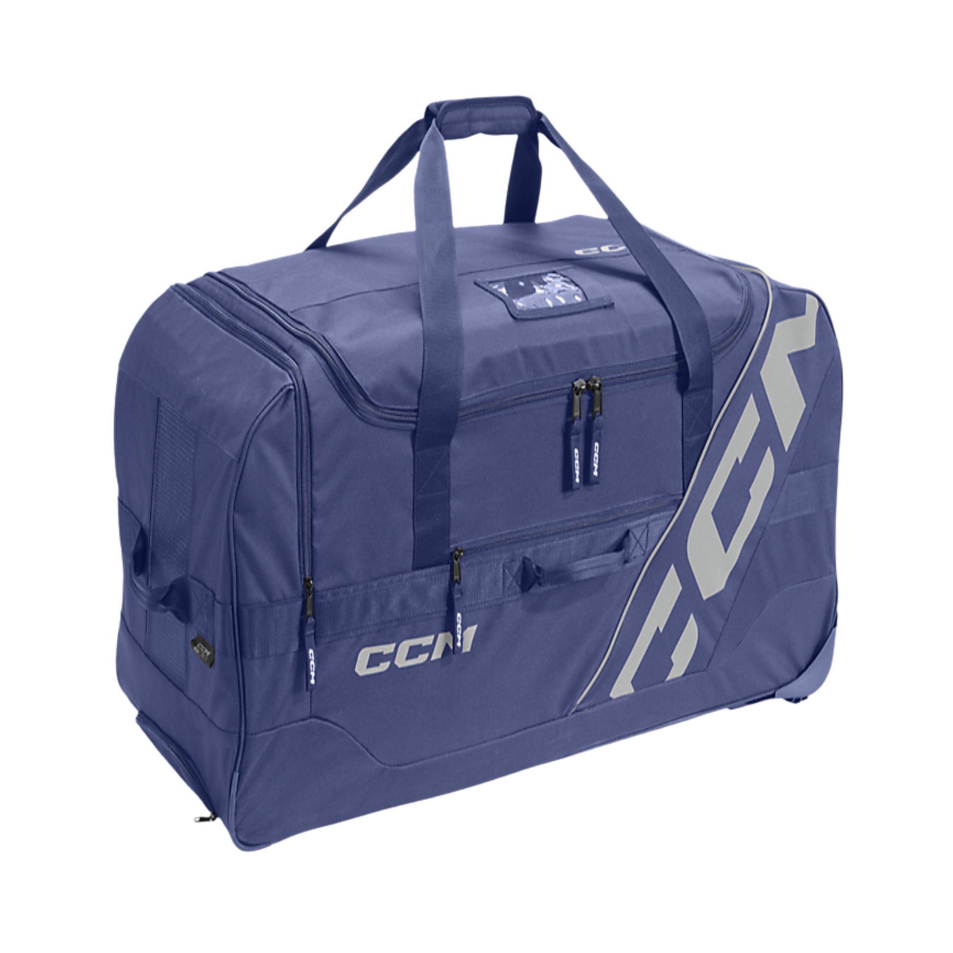 A photo of the CCM 570 Player Wheeled Bag 37" in colour navy.