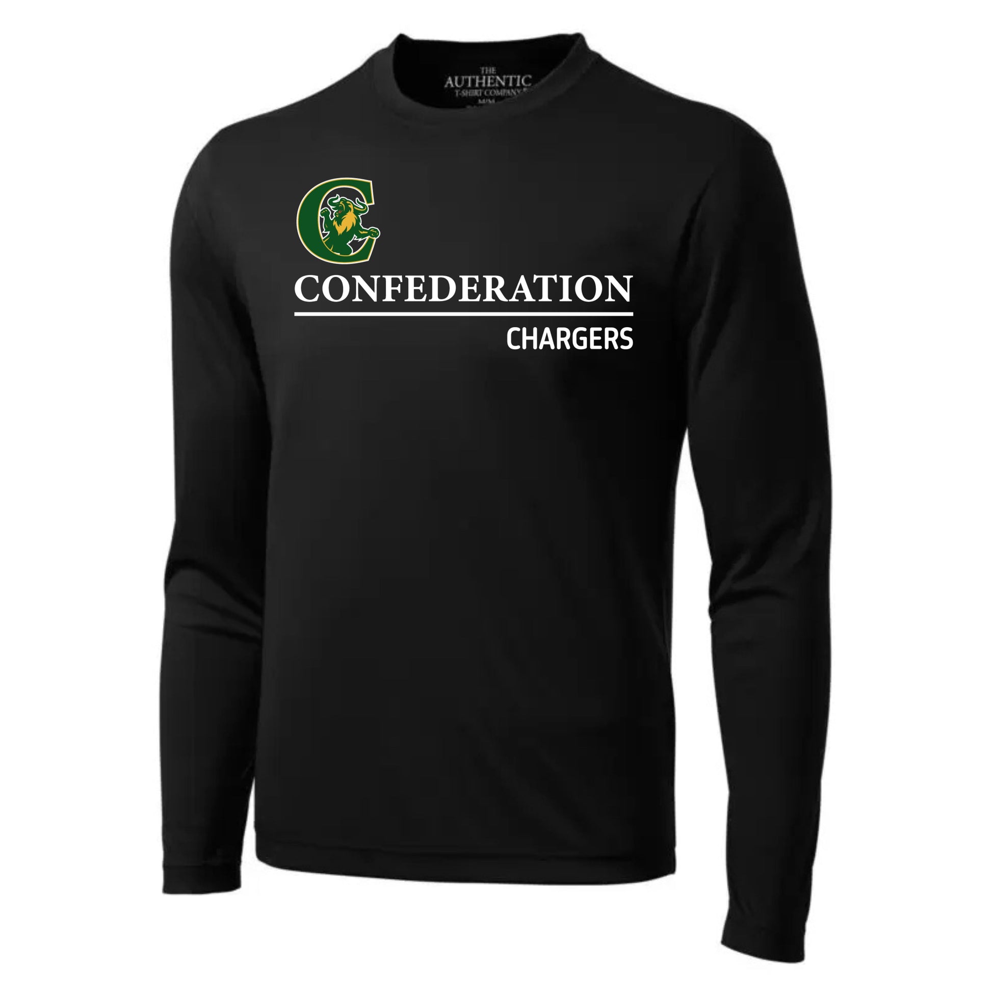 A photo of the Confederation Chargers Alternative Adult Long Sleeve in colour black.