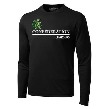 A photo of the Confederation Chargers Alternative Adult Long Sleeve in colour black.