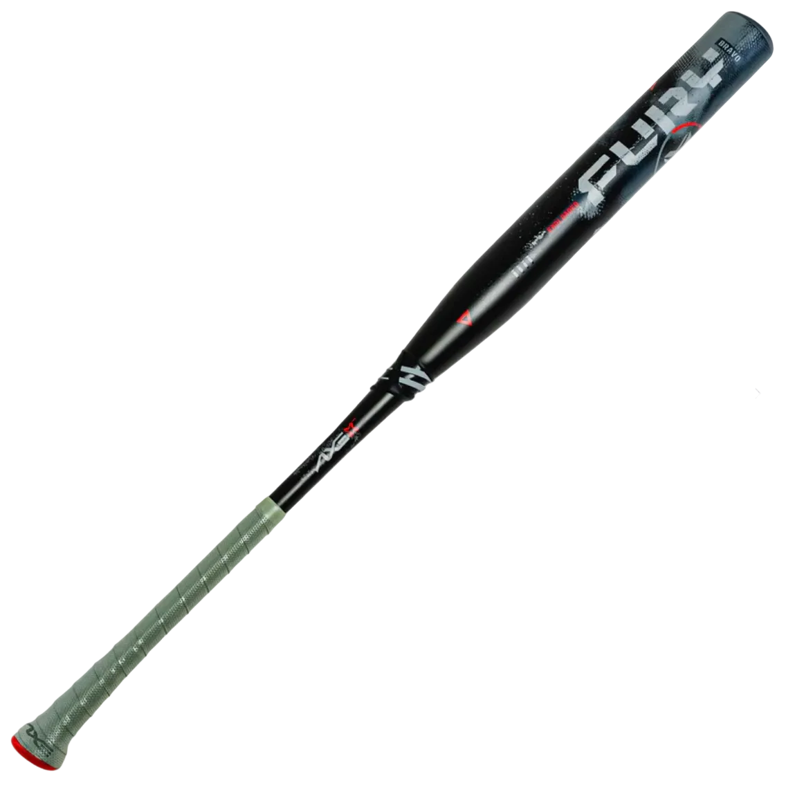 A photo of the Axe Fury Flared Handle USSSA 12" Endloaded Slo-pitch Bat in colour black.