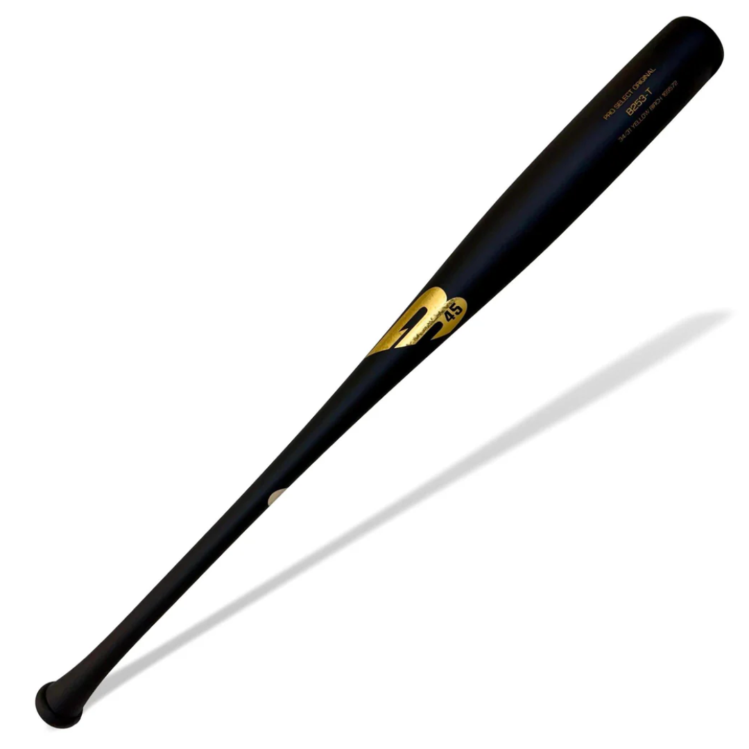 A photo of the B45 B253-T Pro Select Stock Torpedo Baseball Bat (2025) in colour black and gold.