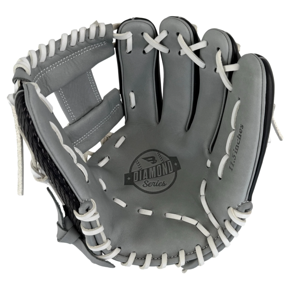 A photo of the B45 Diamond Series I-Web 11.5 Baseball Glove Black in colour black and grey.