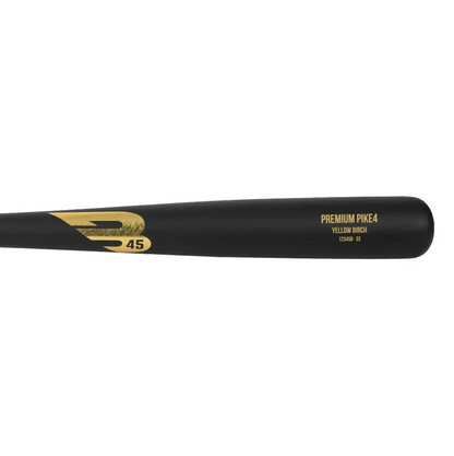 A photo of the B45 Pike4s Pro Select Yellow Birch Baseball Bat in colour black and gold.