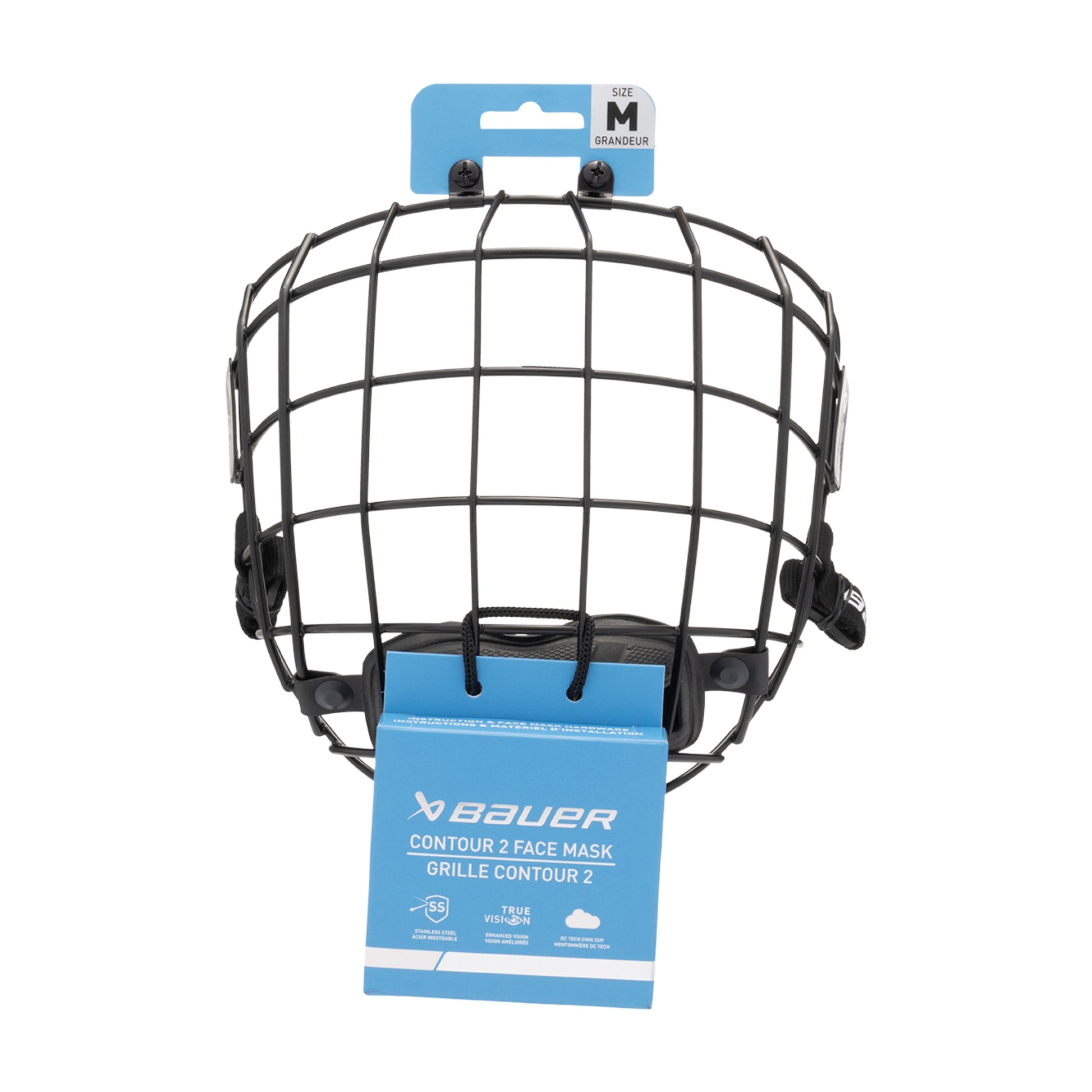 A photo of the BAUER Contour 2 Facemask in colour black.