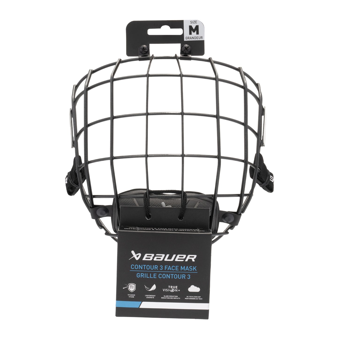A photo of the BAUER Contour 3 Facemask in colour black.