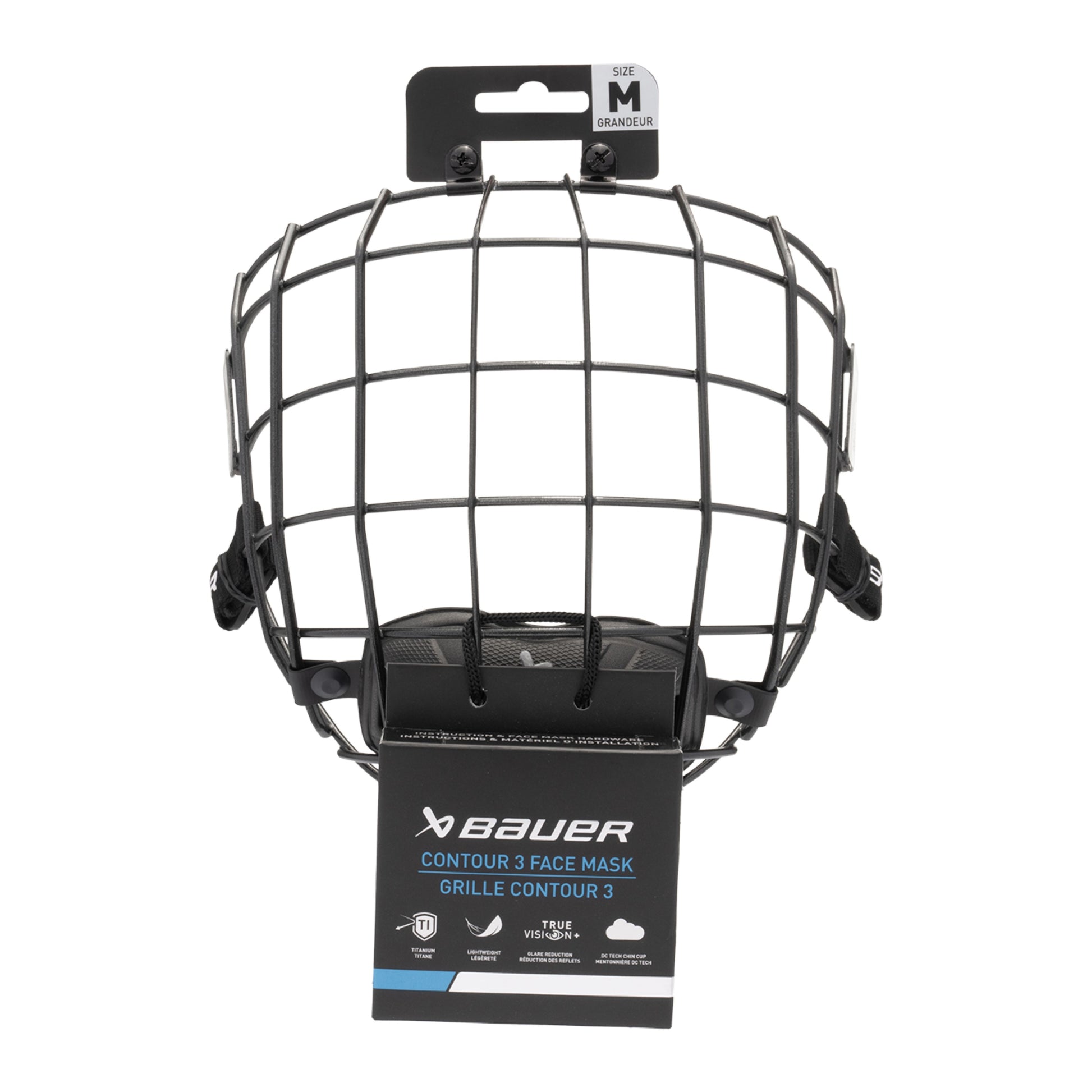 A photo of the BAUER Contour 3 Facemask in colour black.