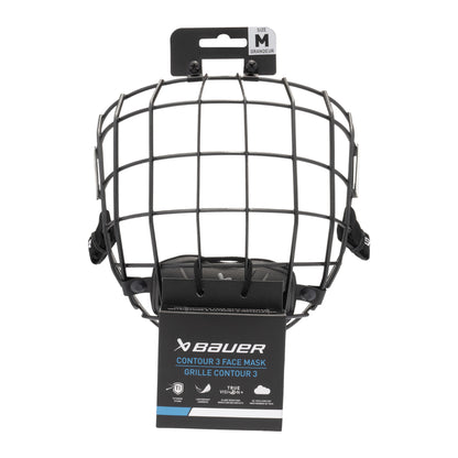 A photo of the BAUER Contour 3 Facemask in colour black.