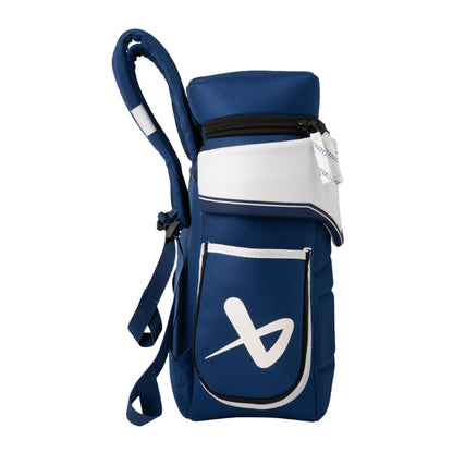 A photo of the Bauer Glove Backpack in colour blue and white.
