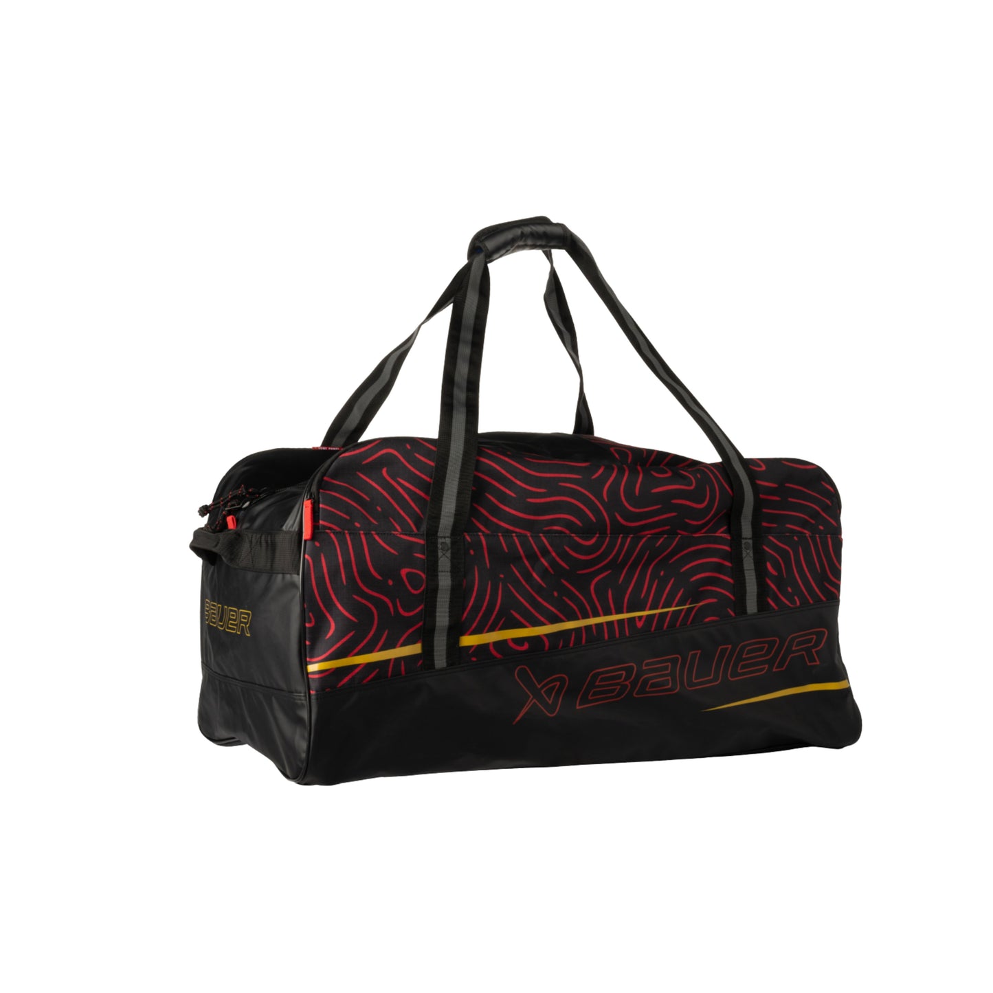 A photo of the BAUER Premium Junior Carry Bag in colour black and red. Red BAUER logo.