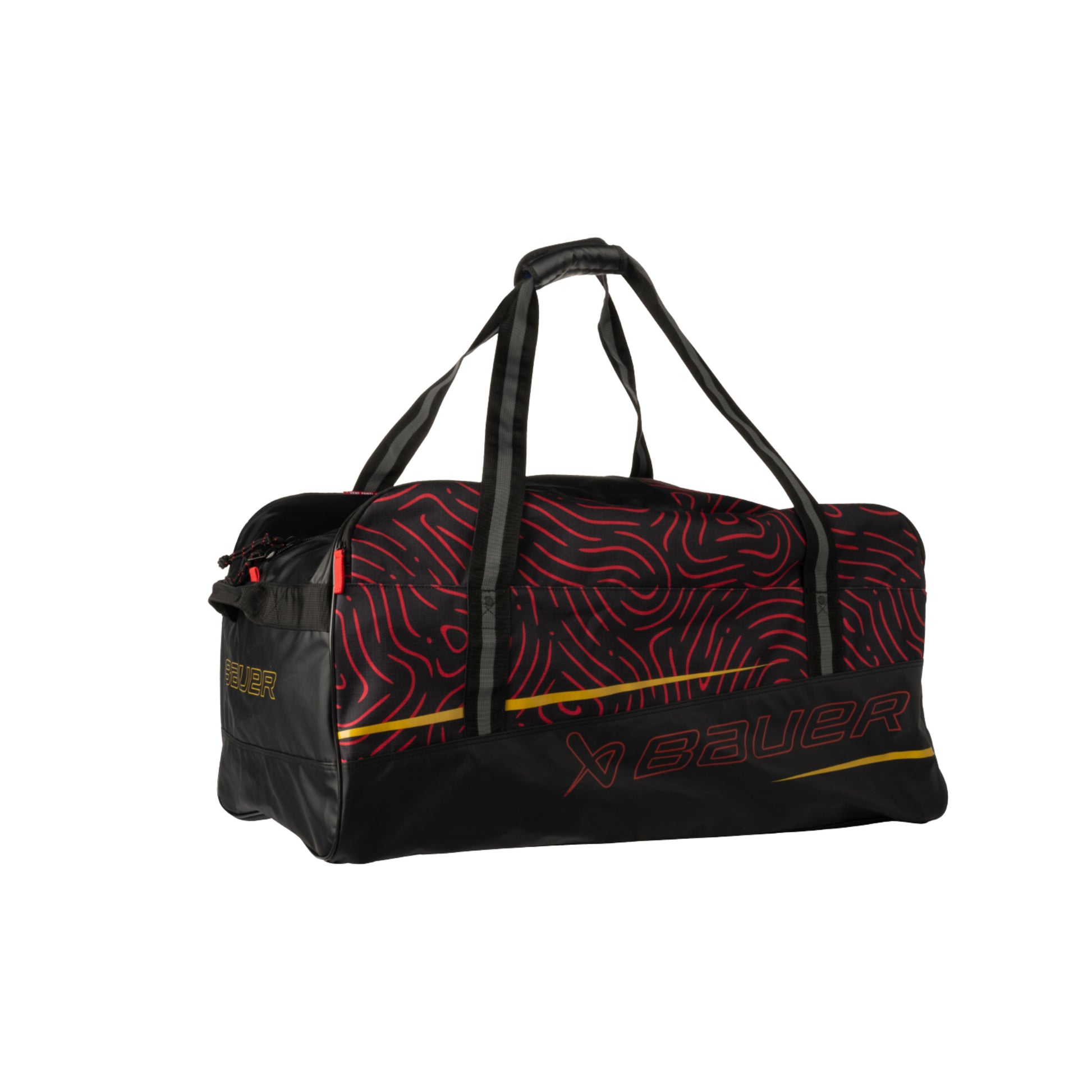 A photo of the BAUER Premium Junior Carry Bag in colour black and red. Red BAUER logo.