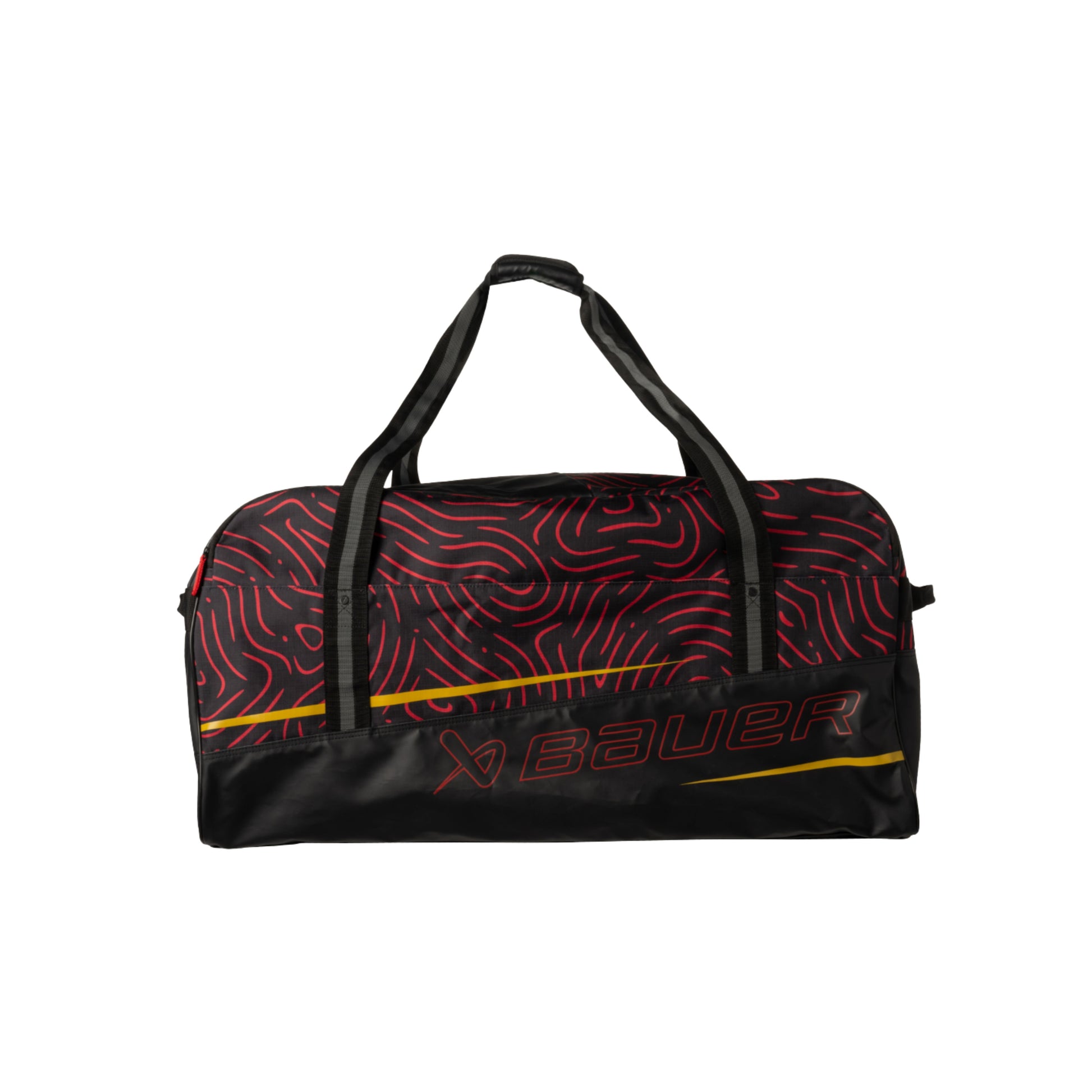 A photo of the BAUER Premium Junior Carry Bag in colour black and red. Red BAUER logo.