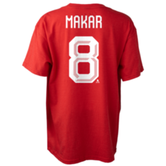 A photo of the BAUER x Hockey Canada® Player Tee in colour red with a white MAKAR 8