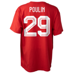 A photo of the BAUER x Hockey Canada® Player Tee in colour red with a white POULIN 29
