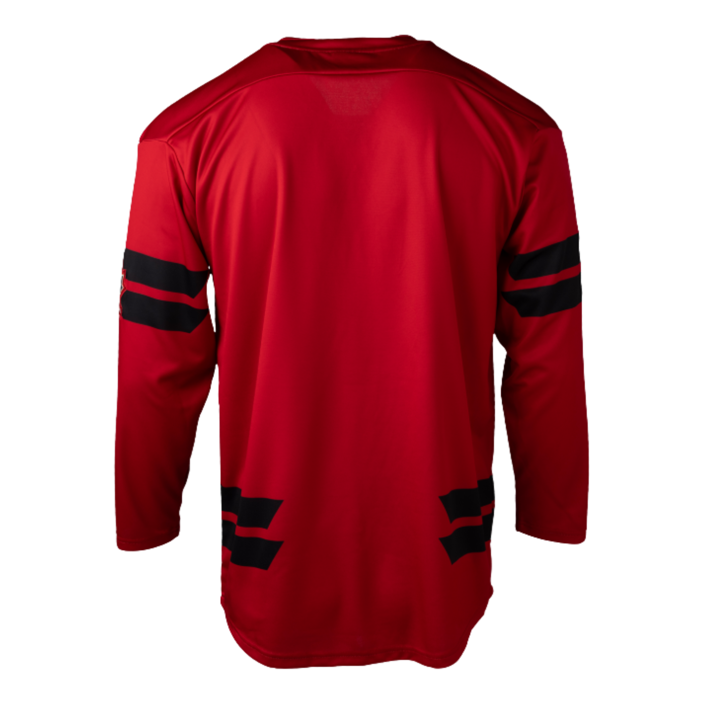A photo of the BAUER x Hockey Canada® Replica Jersey in colour red and black.