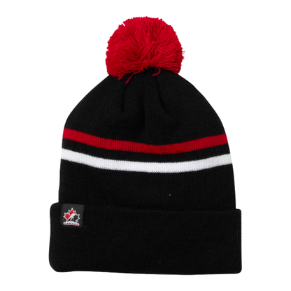 A photo of the BAUER x Hockey Canada® Striped Pom in colour black and red.