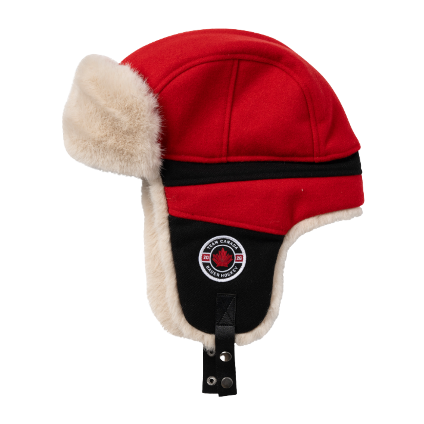 A photo of the BAUER x Hockey Canada® Trap Hat in colour red and black.