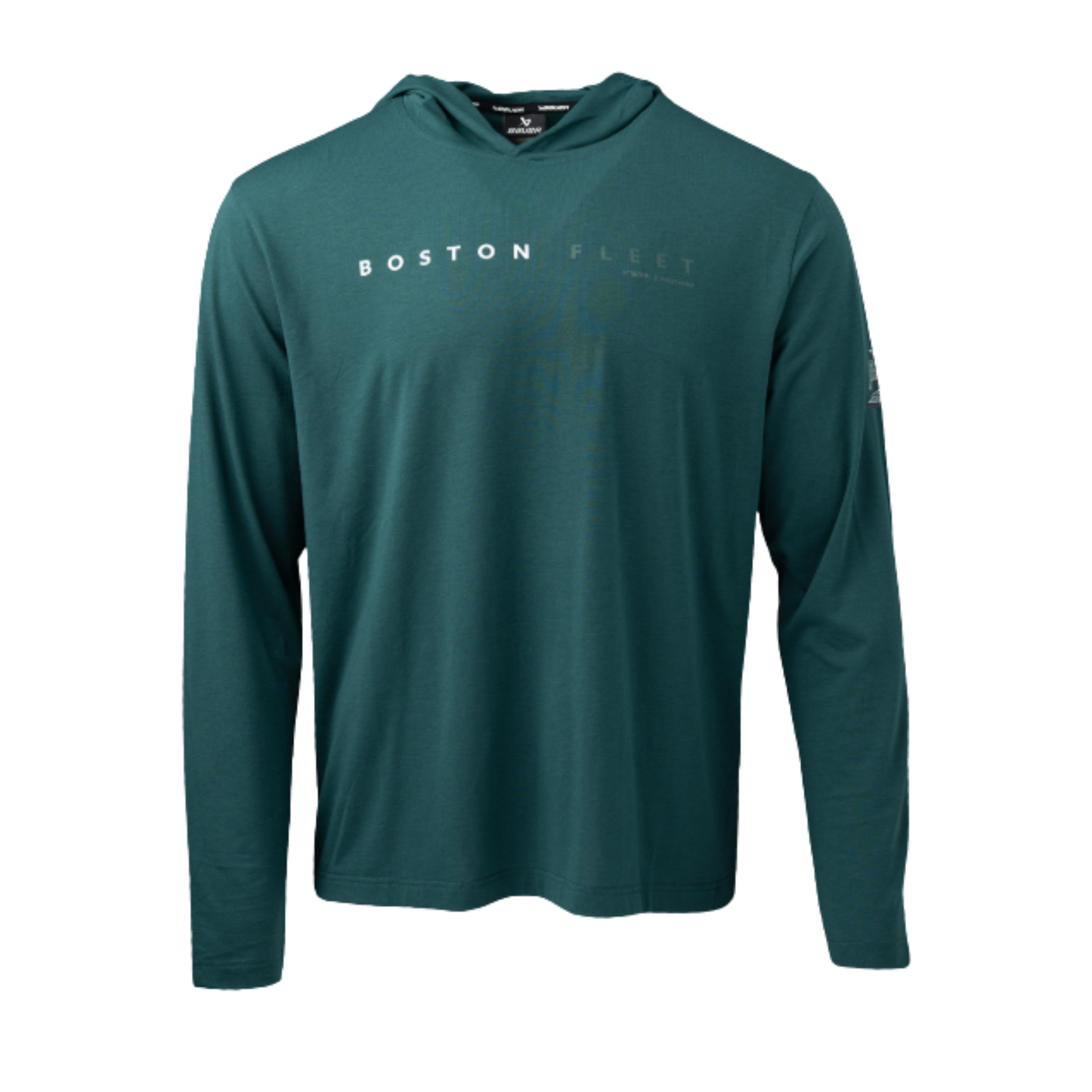 A photo of the BAUER x PWHL Lightweight Hoodie in Boston Forest Green.