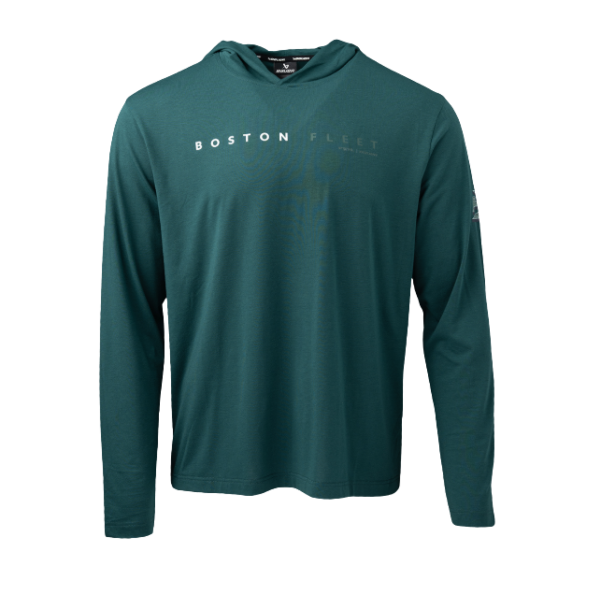 A photo of the BAUER x PWHL Lightweight Hoodie in Boston Forest Green.