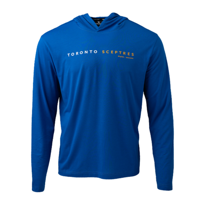 A photo of the BAUER x PWHL Lightweight Hoodie in Toronto Blue.