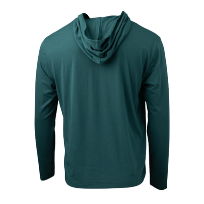 A photo of the BAUER x PWHL Lightweight Hoodie in Boston Forest Green.