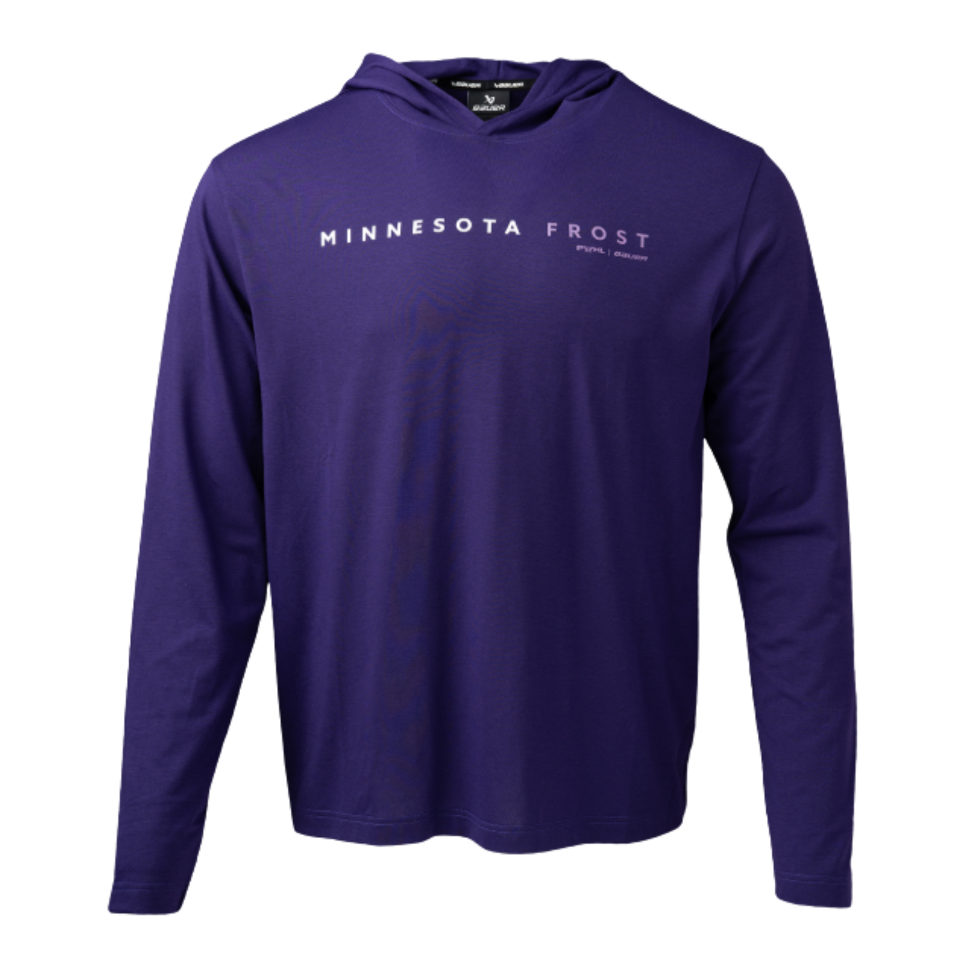 A photo of the BAUER x PWHL Lightweight Hoodie in Minnesota Purple.