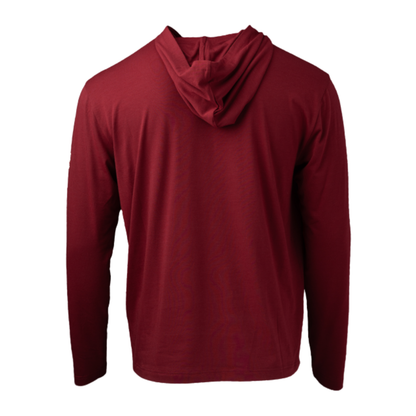 A photo of the BAUER x PWHL Lightweight Hoodie in Montreal Red.