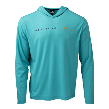 A photo of the BAUER x PWHL Lightweight Hoodie in New York Teal.