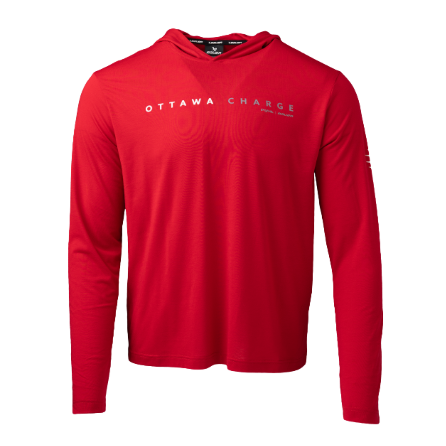 A photo of the BAUER x PWHL Lightweight Hoodie in Ottawa Red.