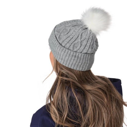 A photo of the Barbie™ x CCM Grey Pom Knit Adult Toque in colour grey.
