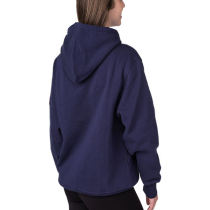 A photo of the Barbie x CCM Navy Pullover Hoodie Adult in colour navy.