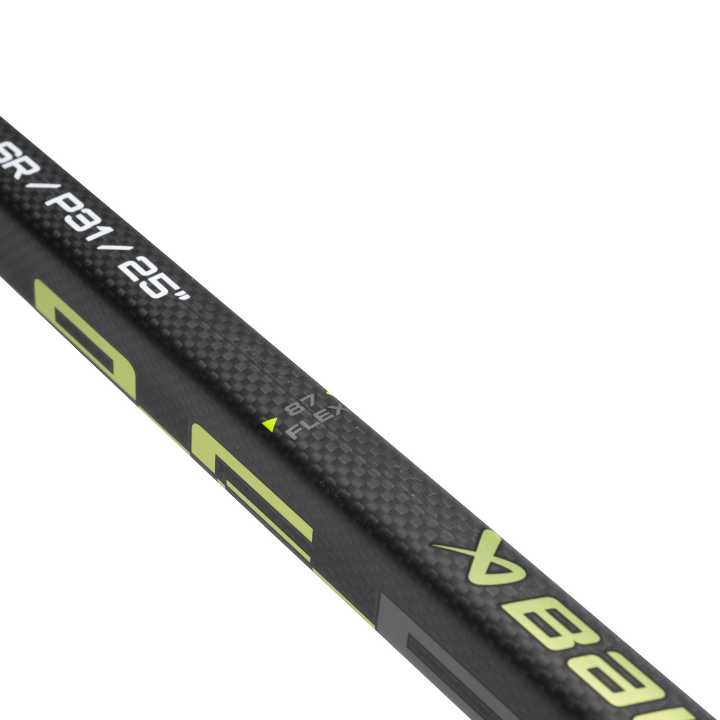 A photo of the Bauer AG5NT Senior Goalie Stick in colour grey, white and green. Shaft view.