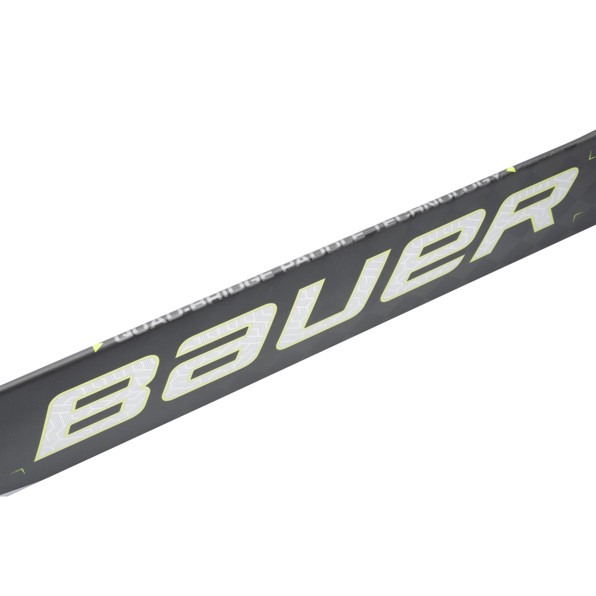 A photo of the Bauer AG5NT Senior Goalie Stick in colour grey, white and green. Paddle view.