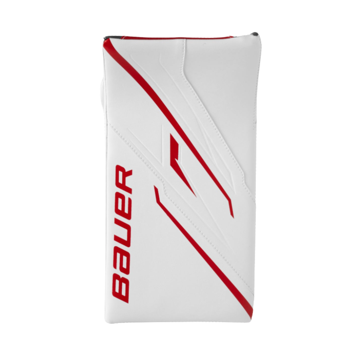 A photo of the 2026 Bauer GSX Junior Goalie Blocker in colour white and red.