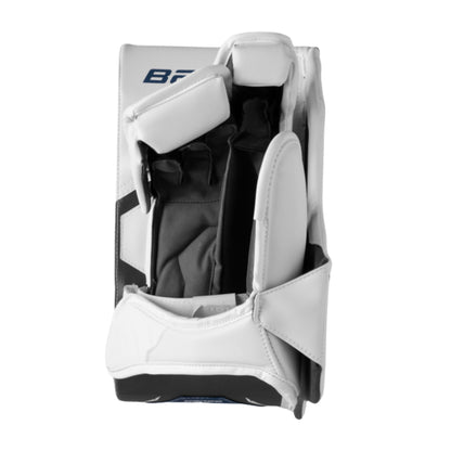 A photo of the 2026 Bauer GSX Junior Goalie Blocker in colour white and blue.