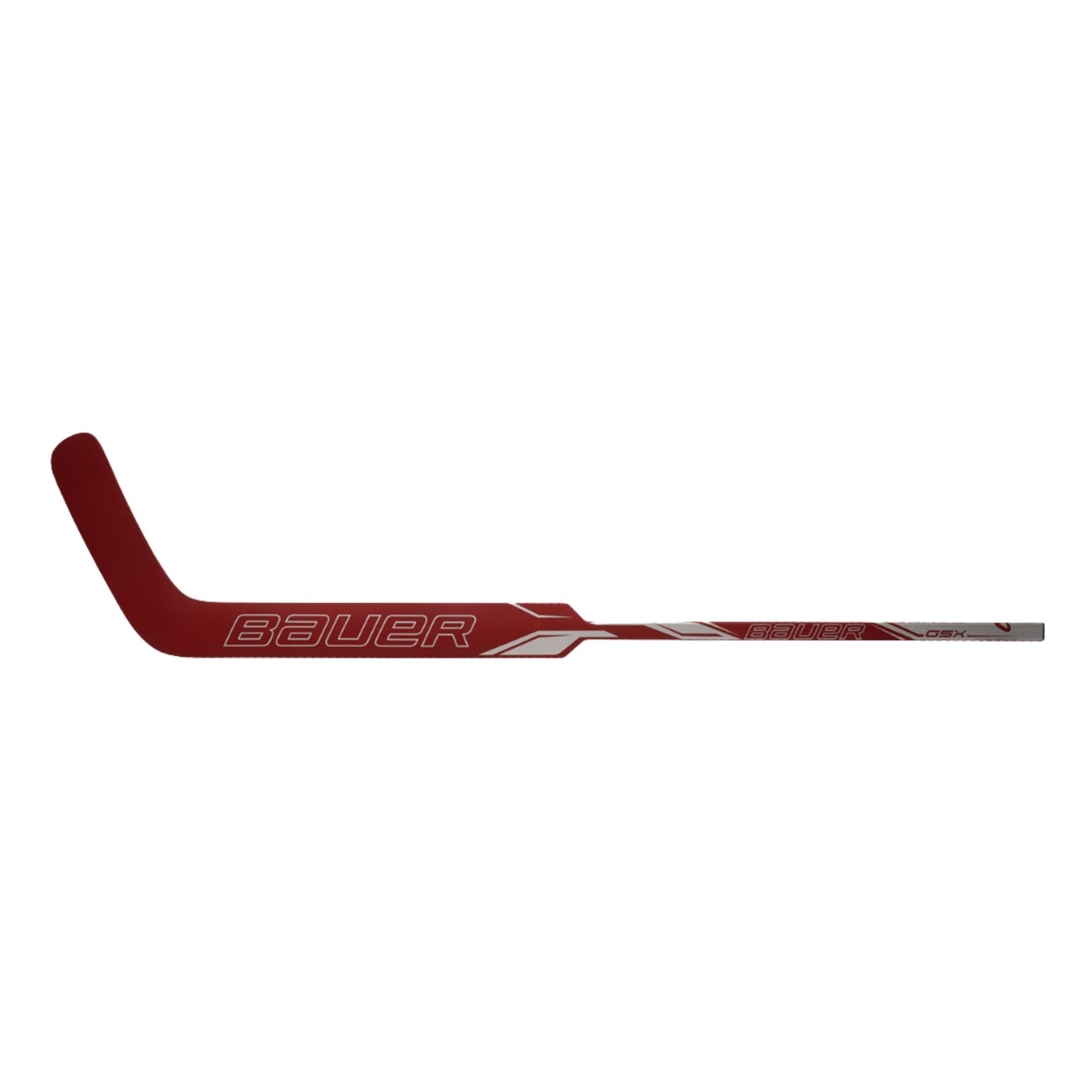A photo of the Bauer GSX Goalie Stick in colour red and white.