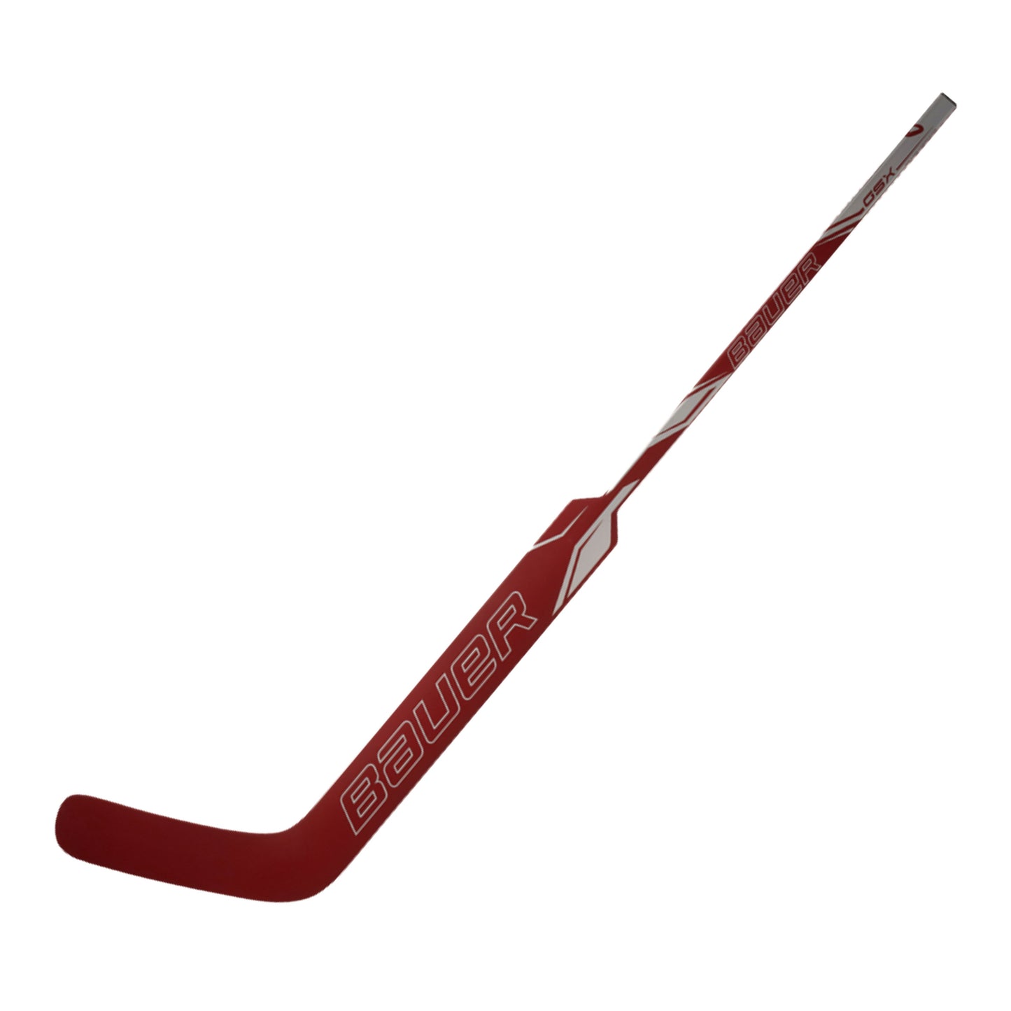A photo of the Bauer GSX Goalie Stick in colour red and white.
