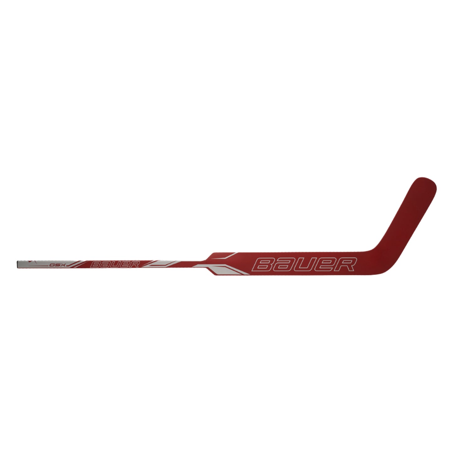 A photo of the Bauer GSX Goalie Stick in colour red and white.