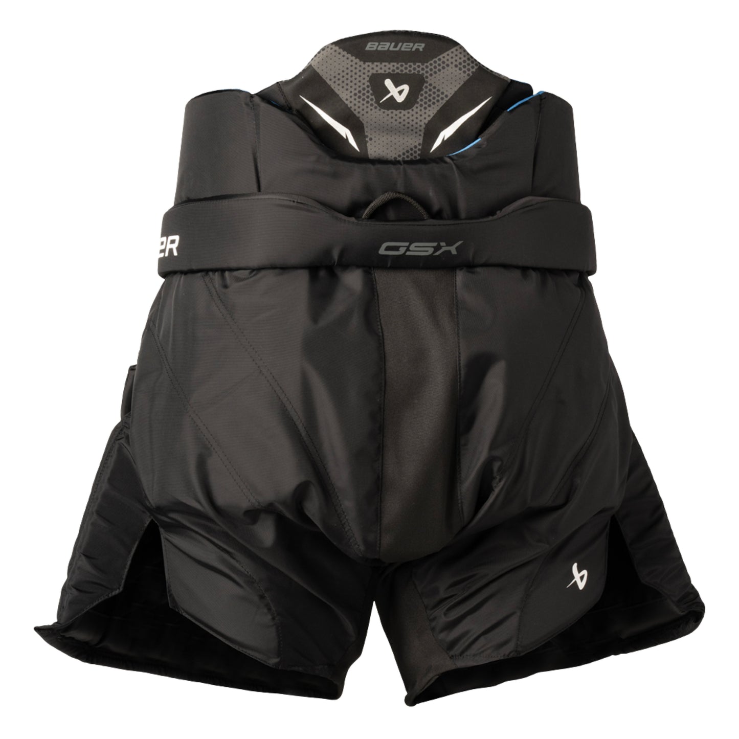 A photo of the Bauer GSX Senior Goalie Pants in colour black and blue.