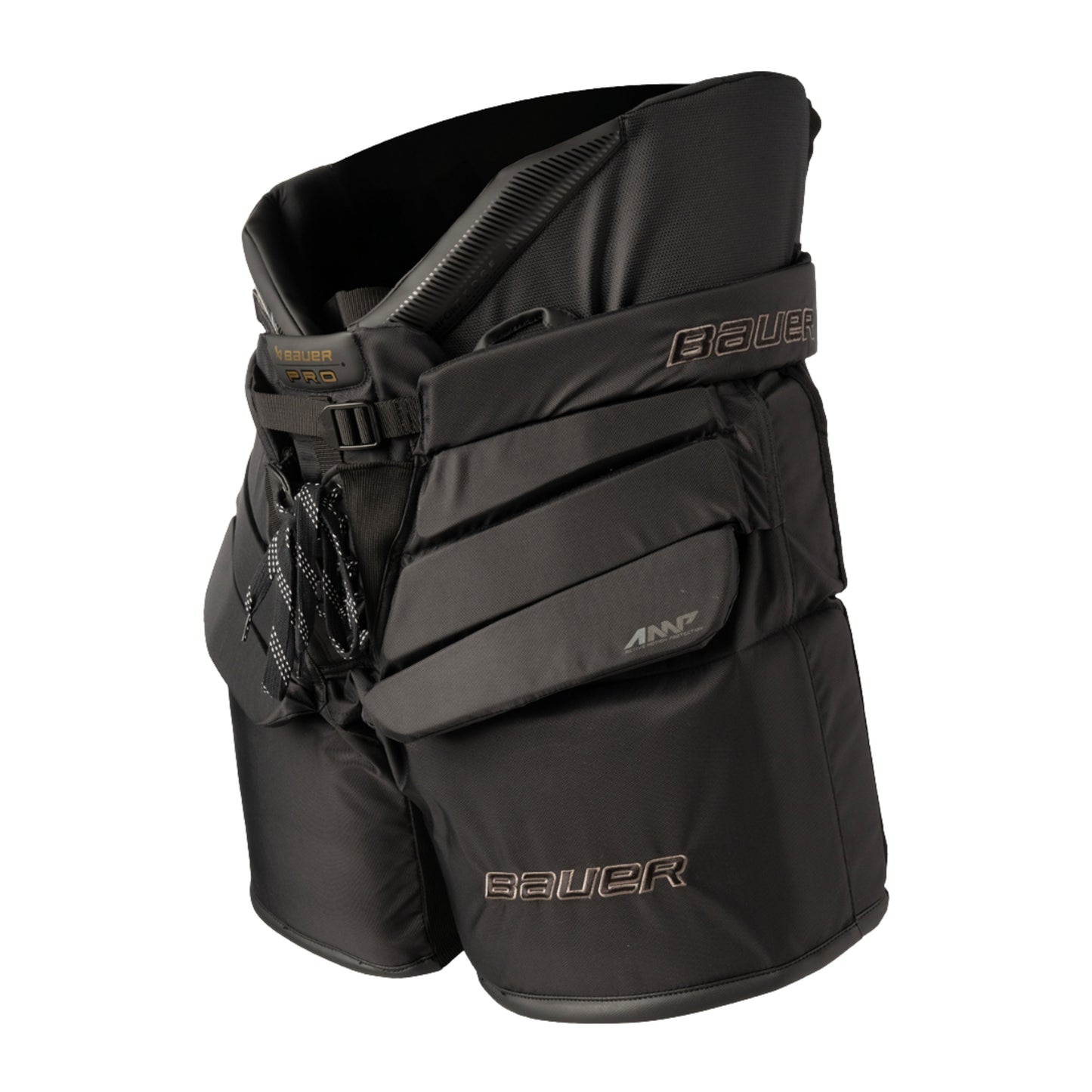 A photo of the Bauer Pro Intermediate Goalie Pants 2026 in colour black.