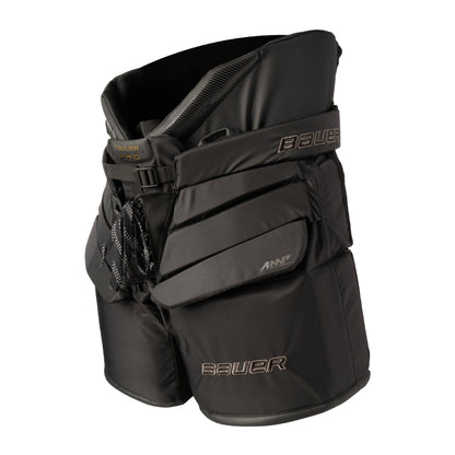 A photo of the Bauer Pro Intermediate Goalie Pants 2026 in colour black.