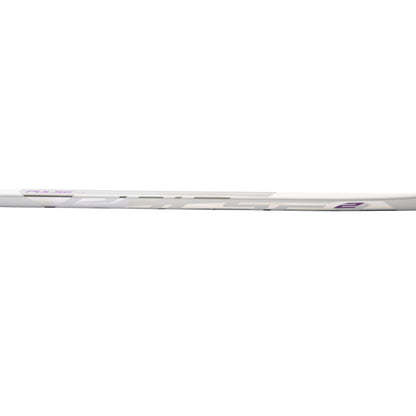 A photo of the Bauer Pulse 2 Senior Hockey Stick (2026) in colour white and purple with Silver BAUER logo.