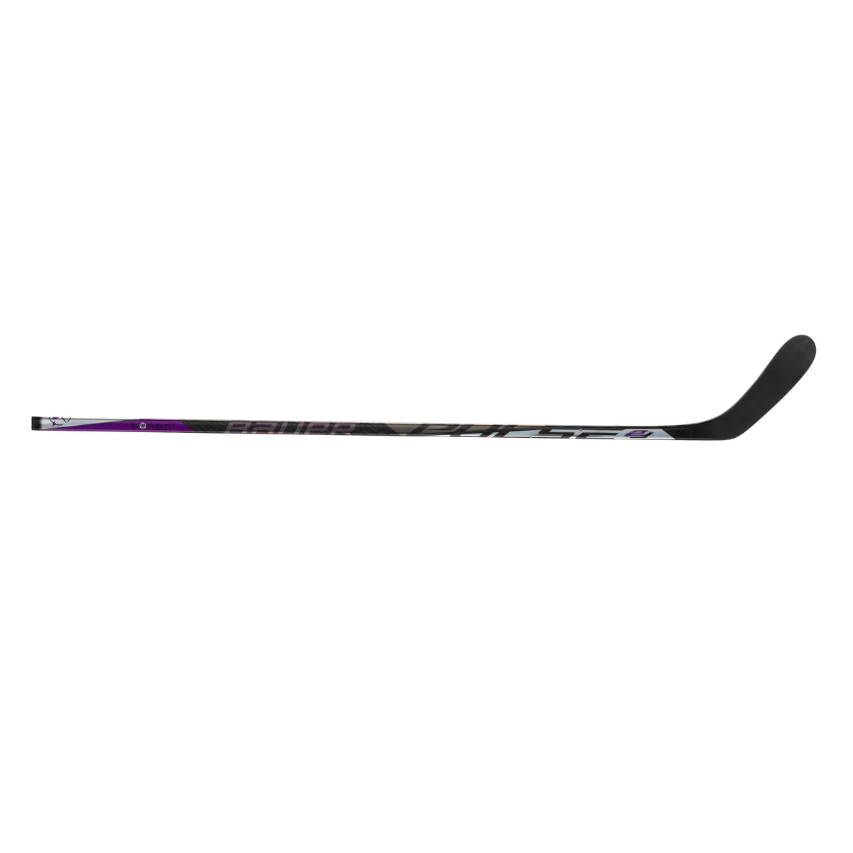 A photo of the Bauer Pulse 2 Hockey Stick in colour black, purple and silver.