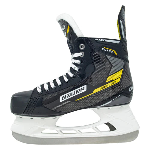 A photo of the Bauer Supreme Elite Senior Hockey Skates (2022) - Source Exclusive in colour black and yellow side view