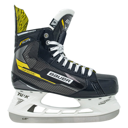 A photo of the Bauer Supreme Elite Senior Hockey Skates (2022) - Source Exclusive in colour black and yellow side view.