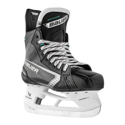 A photo of the Bauer Supreme F50 Pro Hockey Skates in colour black, white and blue. 