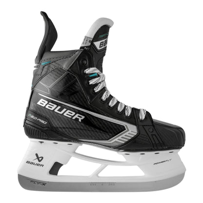 A photo of the Bauer Supreme F50 Pro Hockey Skates in colour black, white and blue. 